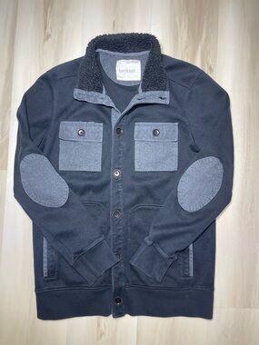 Banana Republic Heritage Collection Cardigan Sweater Men’s Sz M Black Elbow Pads